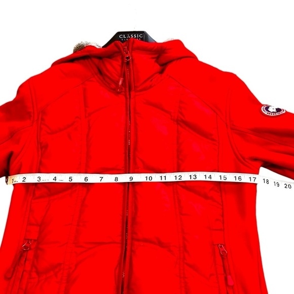 Canada Goose Women's Hybridge Hoodie- Down Filled Polartec Jacket- Red- Small - Picture 14 of 15